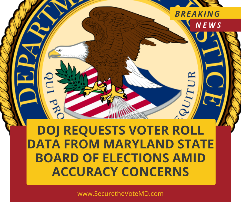 Department of Justice requests voter roll data from Maryland